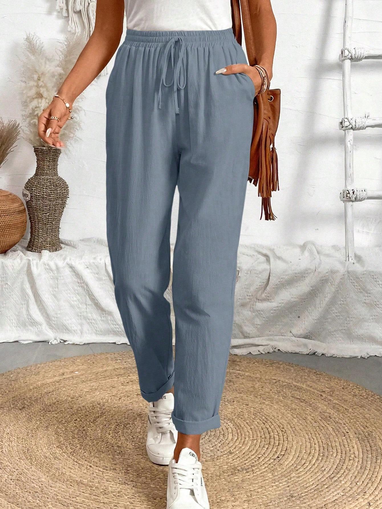SHEIN NIEBIESKIE SPODNIE CASUAL S06__L
