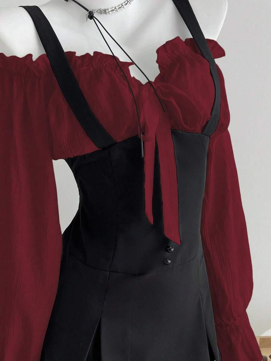 SHEIN MINI SUKIENKA DŁUGI RĘKAW S06__XS