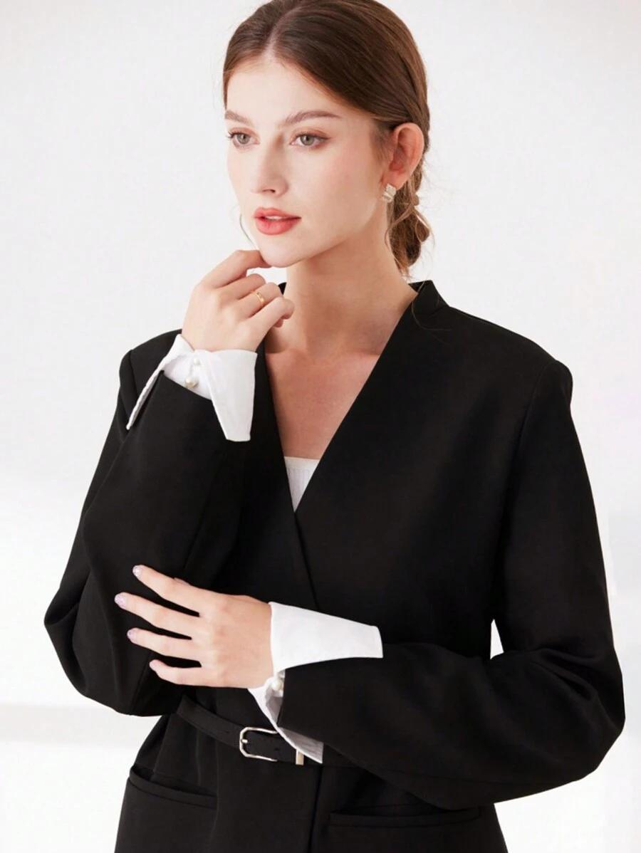 SHEIN BIAŁE RĘKAWY MANKIETY S07