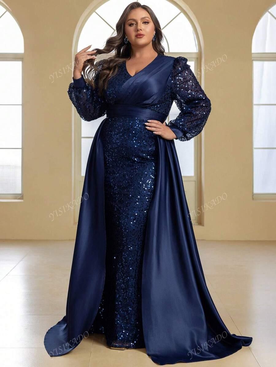 SHEIN GRANATOWA MAXI SUKIENKA BŁYSK S06__48