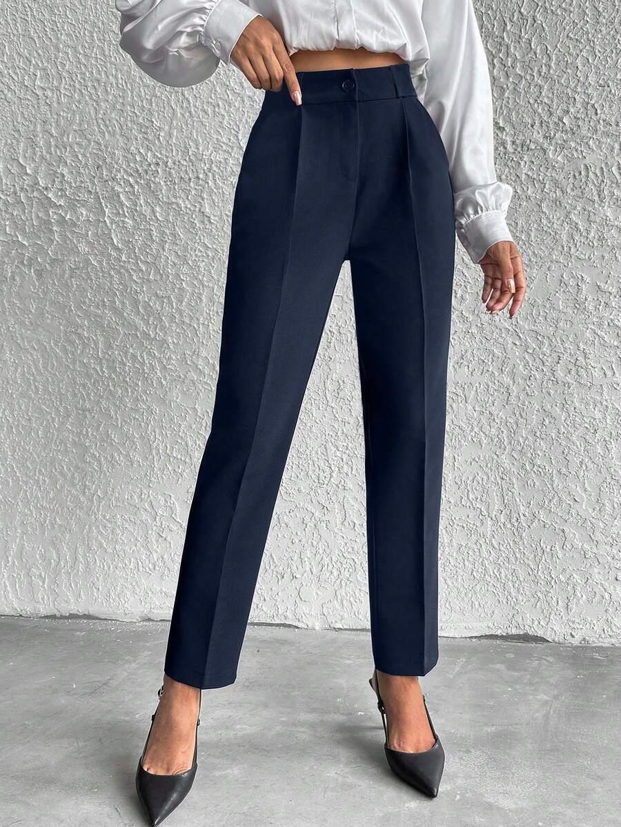 SHEIN GRANATOWE ELEGANCKIE SPODNIE S06__M