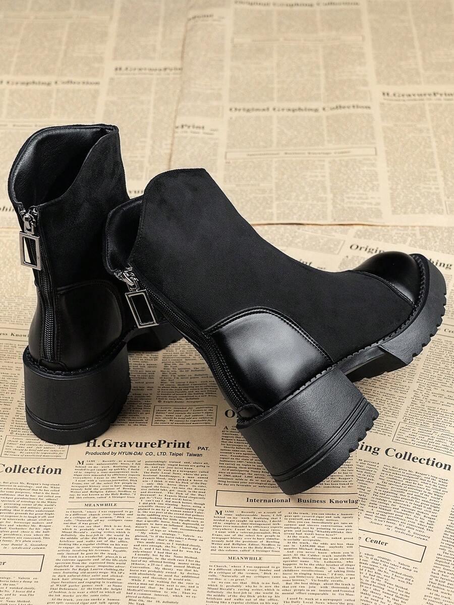 SHEIN CZARNE BOTKI ZAMEK W01__37,5