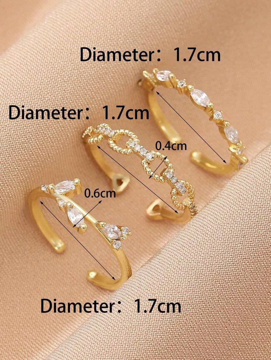 SHEIN PIERŚCIONKI ZDOBIENIE 3-PACK S07