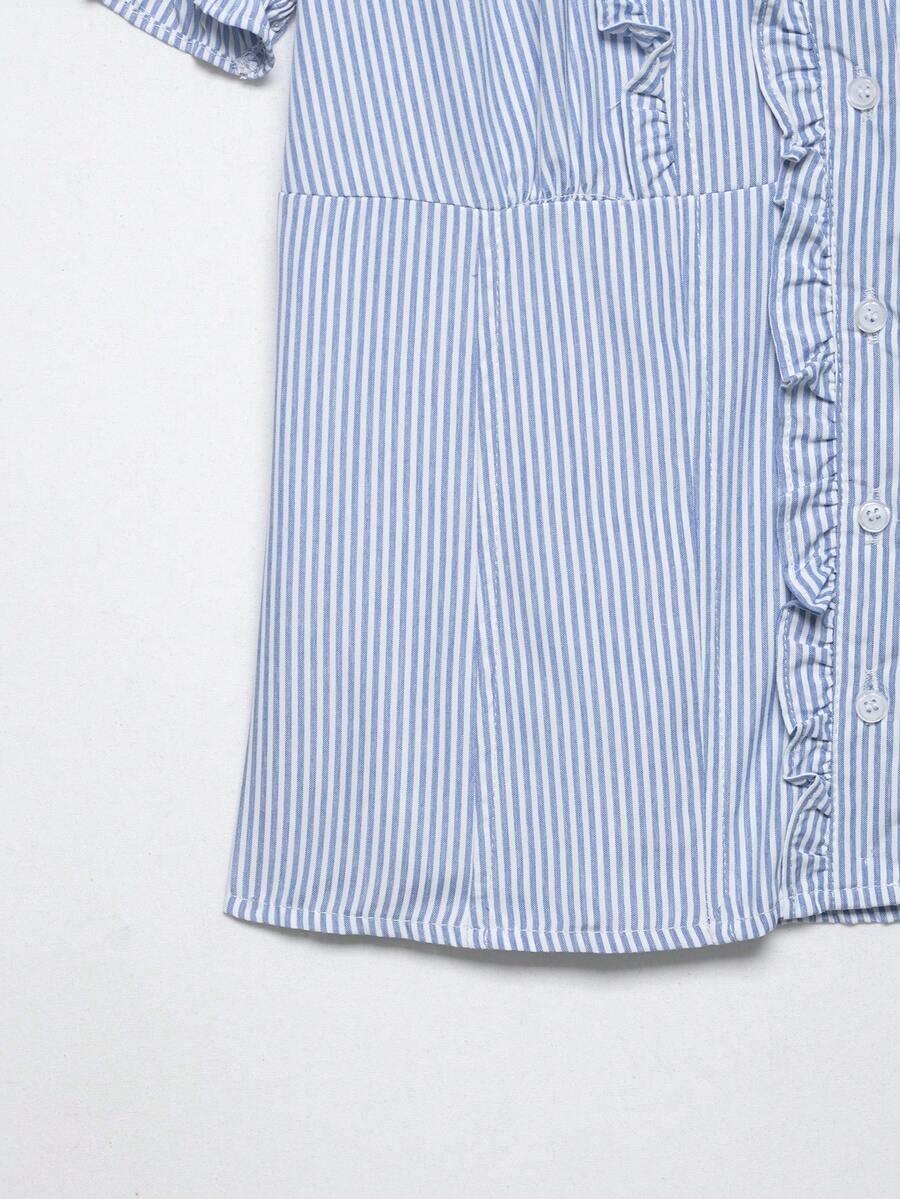 SHEIN KOSZULA Z KRÓTKIM RĘKAWEM WZÓR PASKI PK01__S