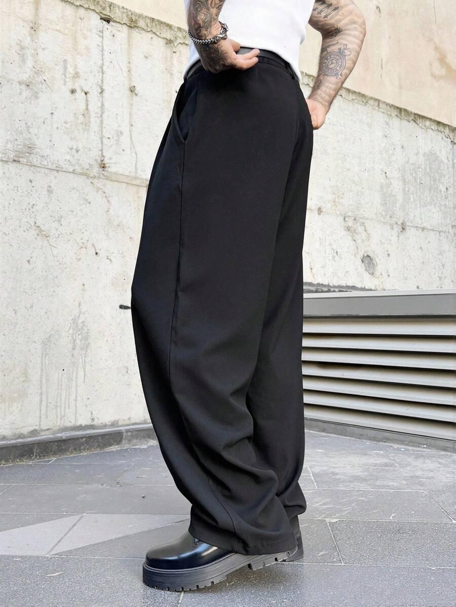 SHEIN CZARNE SPODNIE PROSTA NOGAWKA S06__M