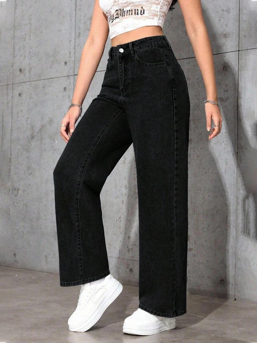 SHEIN CZARNE SPODNIE JEANS S06__L