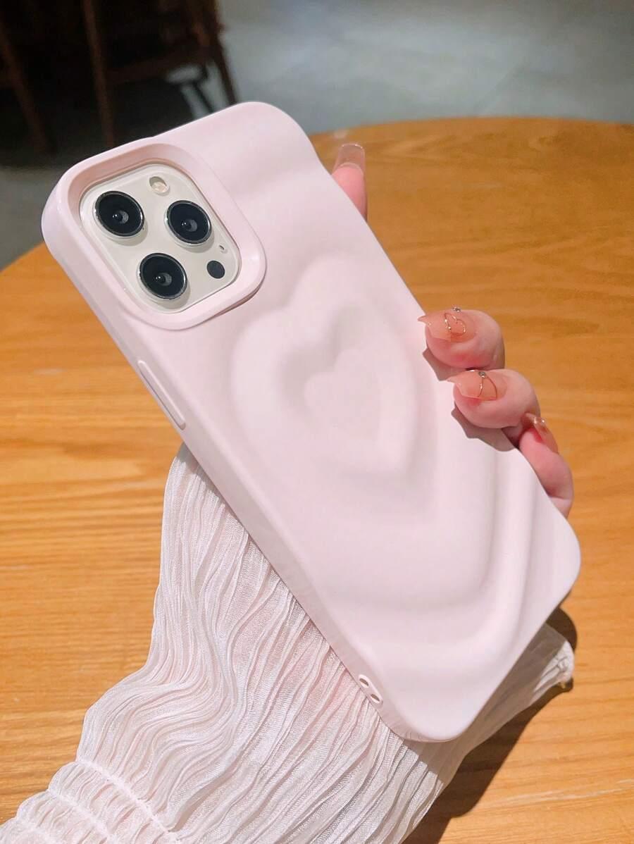 SHEIN RÓŻOWE ETUI NA TELEFON SERCE IPHONE 16 PRO S07