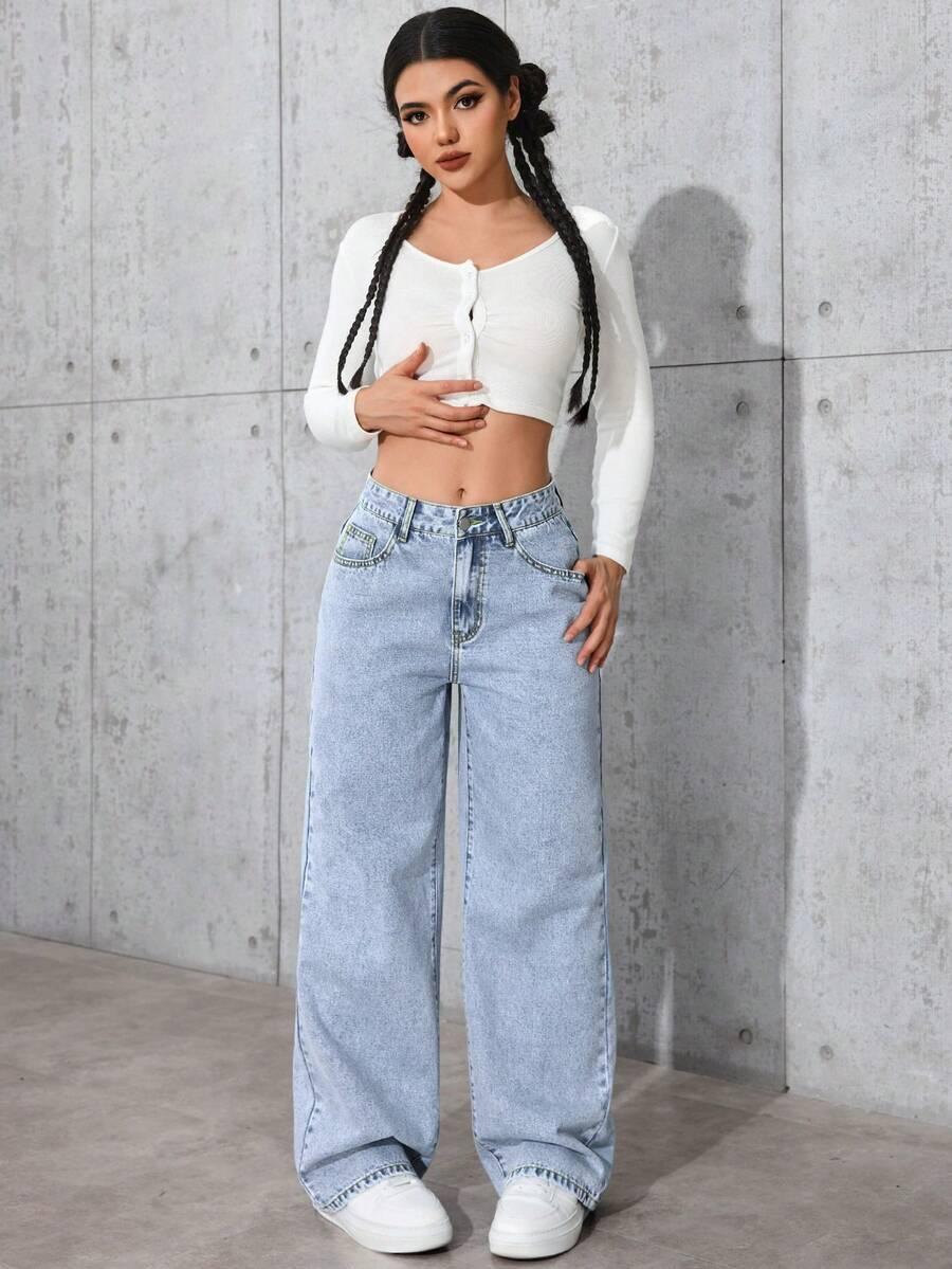 SHEIN NIEBIESKIE SPODNIE JEANS S06__M