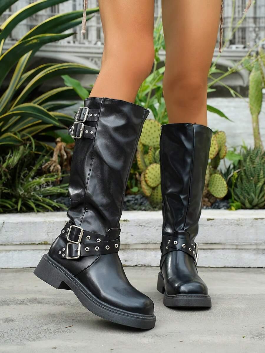 SHEIN CZARNE KOZAKI IMITACJA SKÓRY W01__37,5