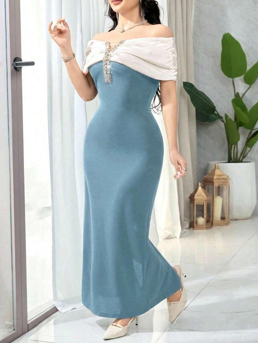 FEYLA NIEBIESKA MAXI SUKIENKA S06__L