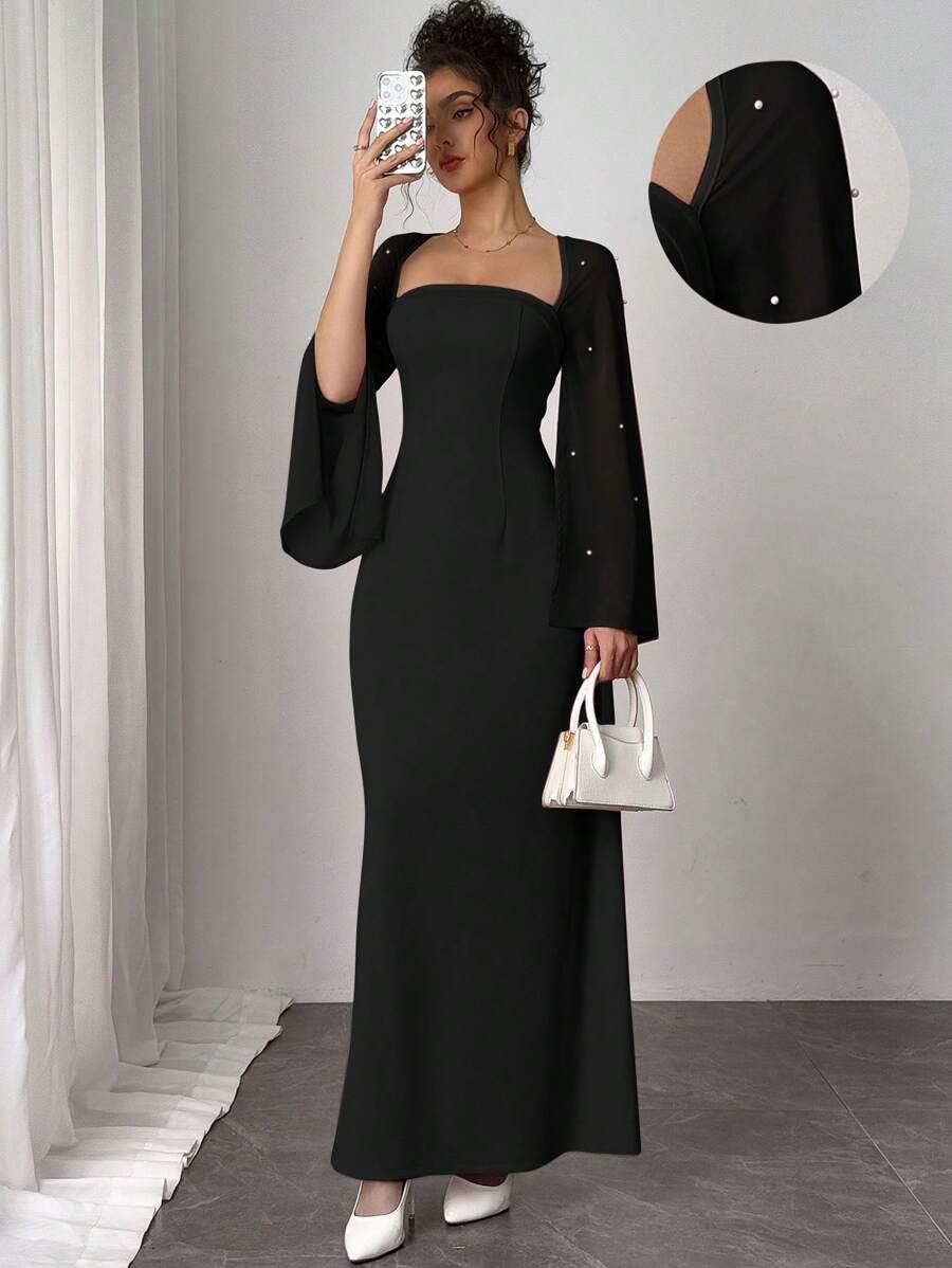 SHEIN CZARNA MAXI SUKIENKA S06__M