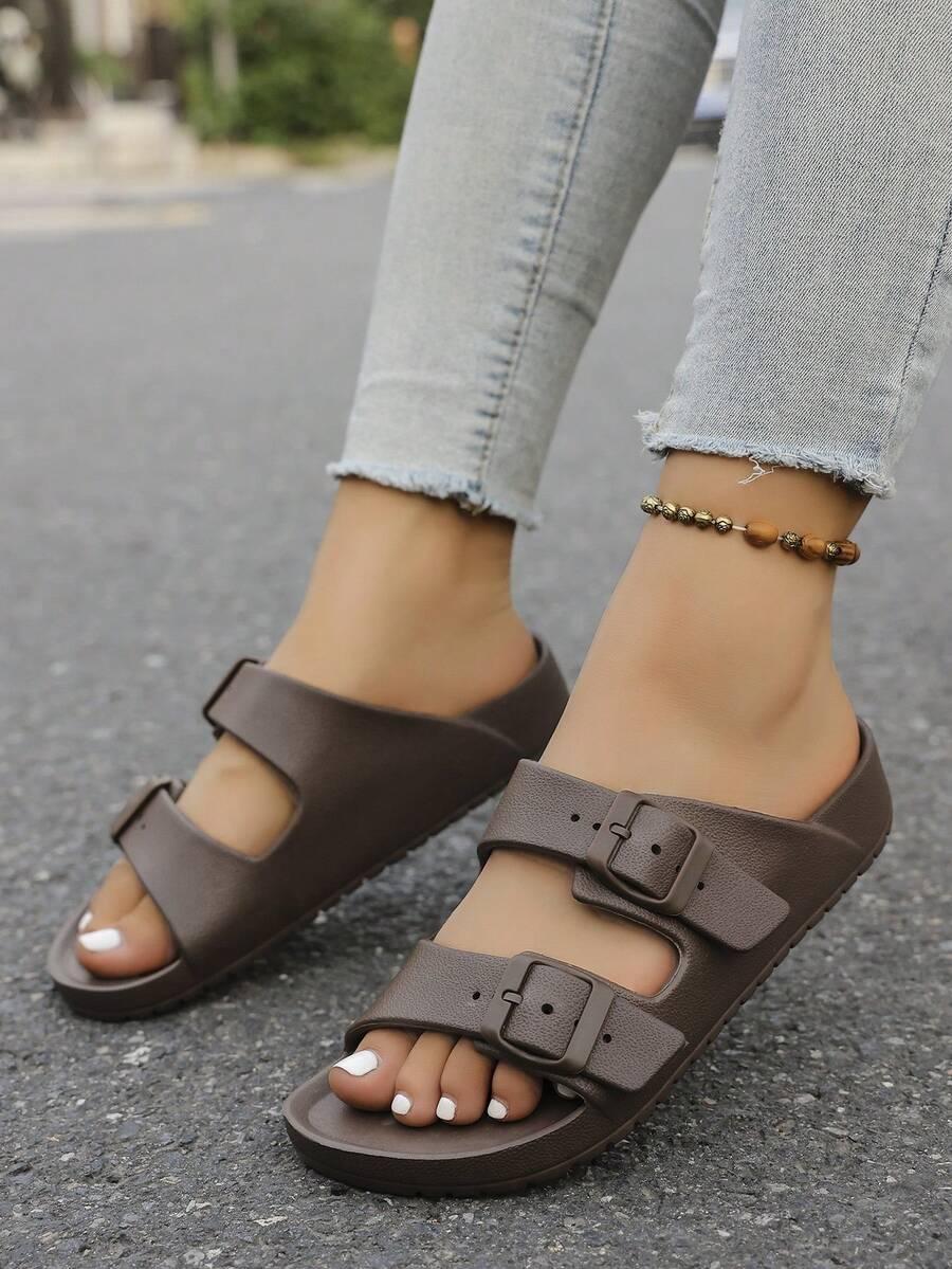 SHEIN BRĄZOWE KLAPKI CASUAL S06__38