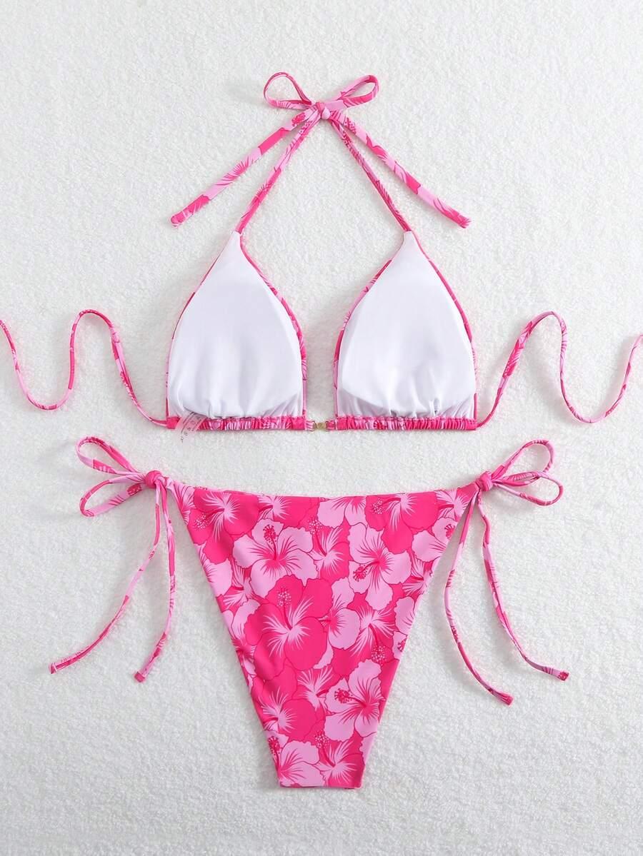 SHEIN RÓŻOWY KOMPLET WZÓR KWIATY PK01__48