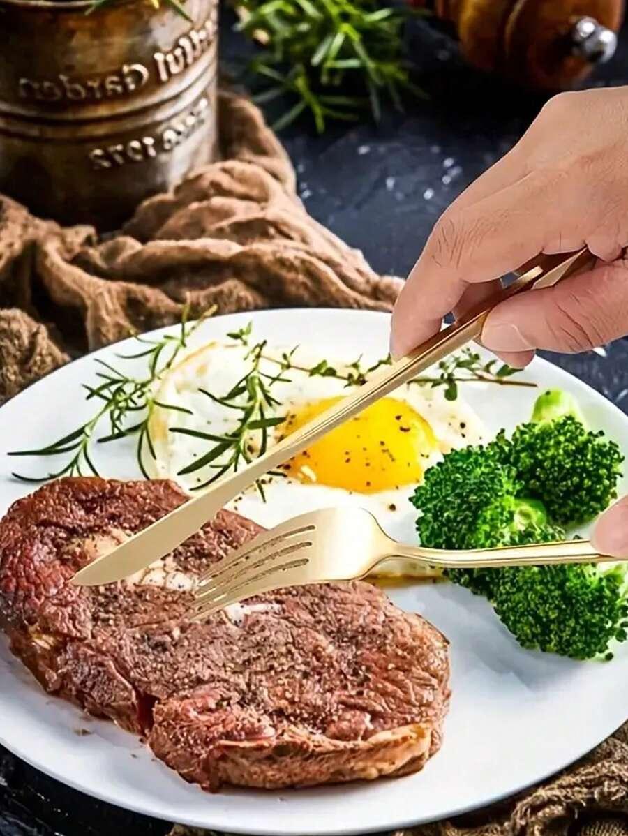 SHEIN ZŁOTE SZTUĆCE 6SZT S07
