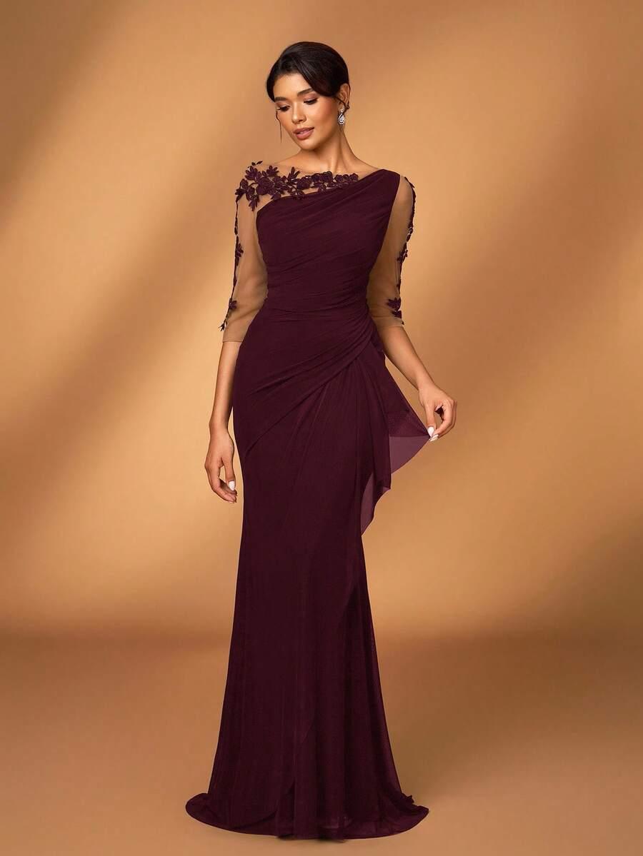 SHEIN BORDOWA MAXI SUKIENKA S06__XXL
