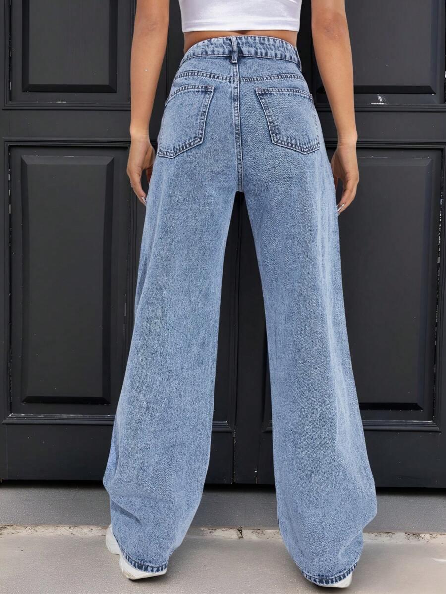 SHEIN SPODNIE JEANS PROSTA NOGAWKA S06__L
