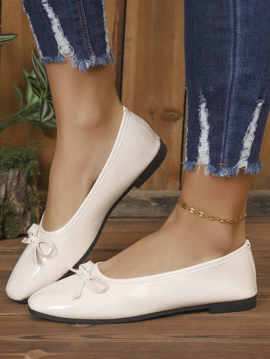 SHEIN BEŻOWE BALERINY KOKARDA S06__38