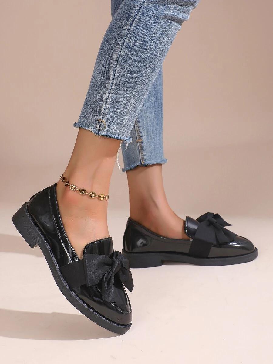 SHEIN CZARNE MOKASYNY KOKARDA S06__36,5