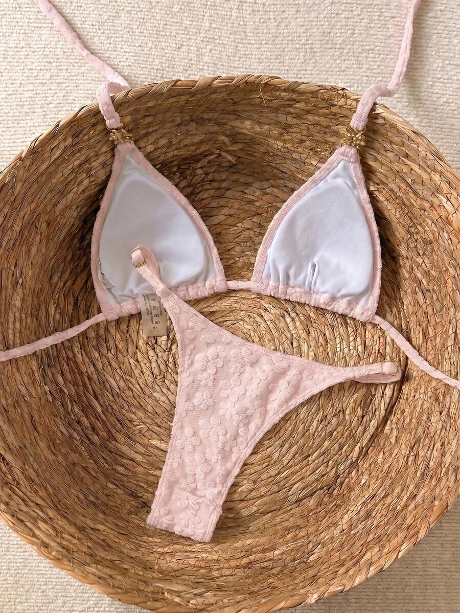 BIKINX RÓŻOWY DWUCZĘŚCIOWY STRÓJ KĄPIELOWY TEKSTURA S09__M