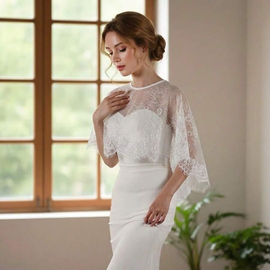 SHEIN BIAŁA NARZUTKA KORONKA S07
