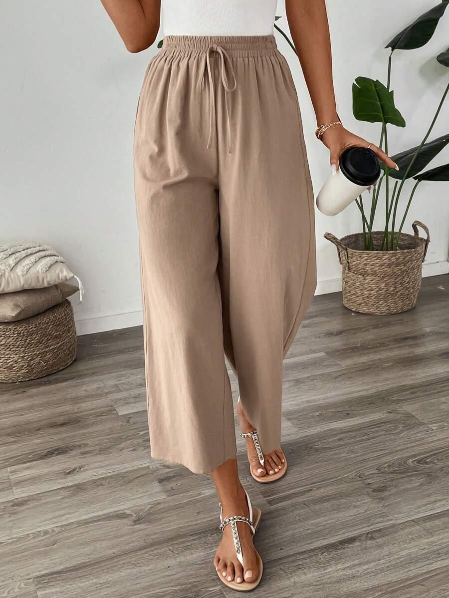 SHEIN BRĄZOWE SPODNIE PROSTA NOGAWKA S06__XL