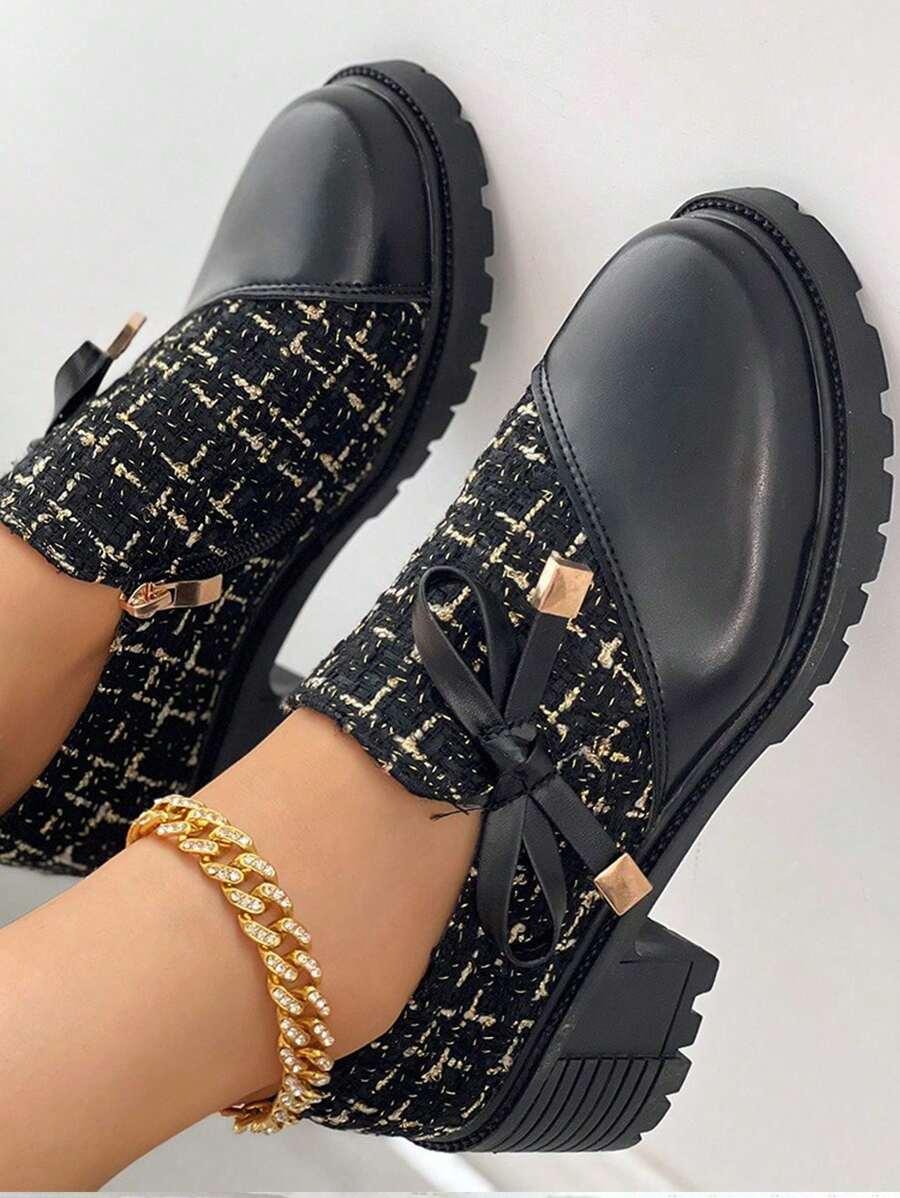 SHEIN CZARNE MOKASYNY KOKARDA