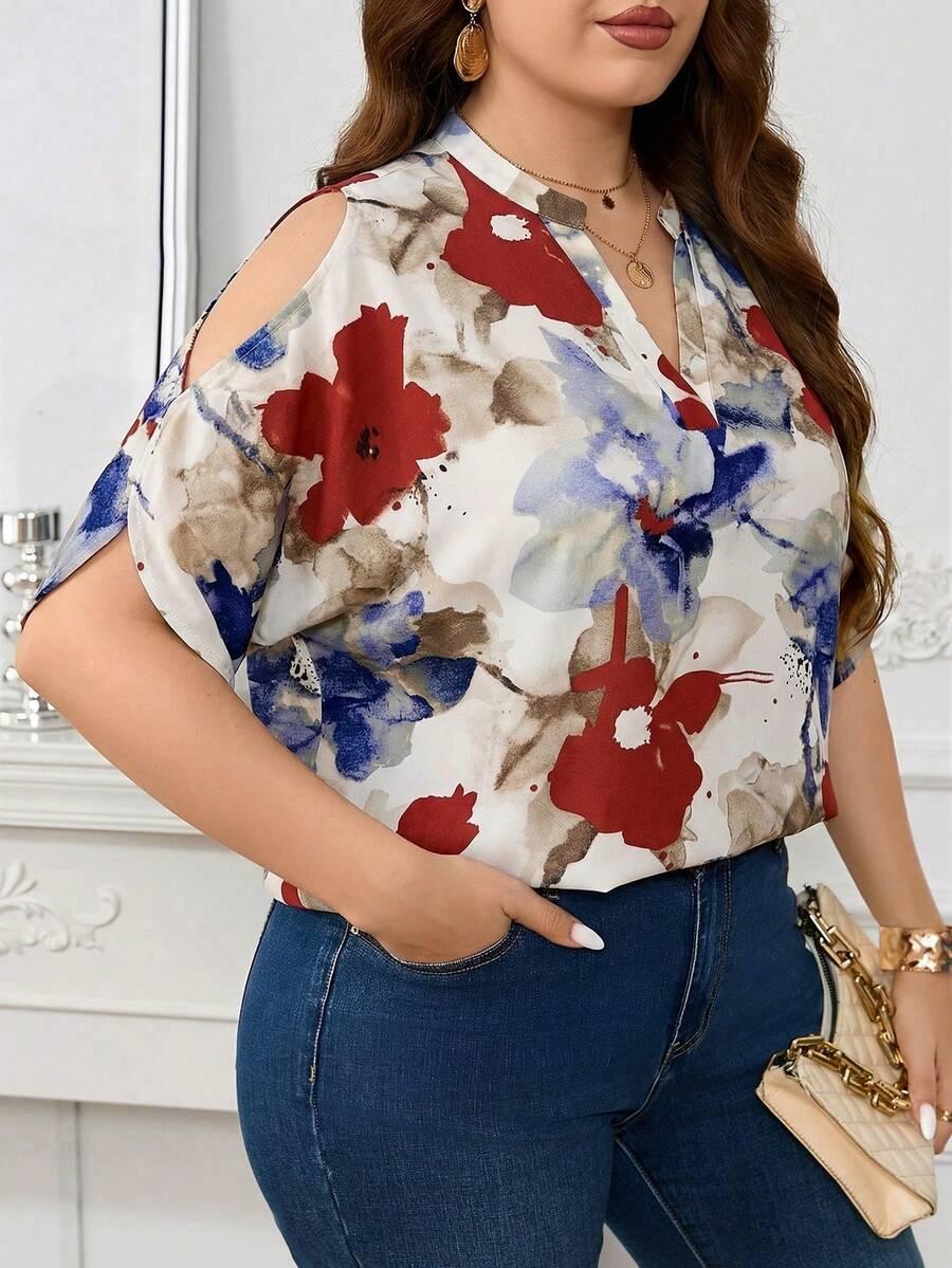 REFLORA BLUZKA WZÓR KWIATY S06__46