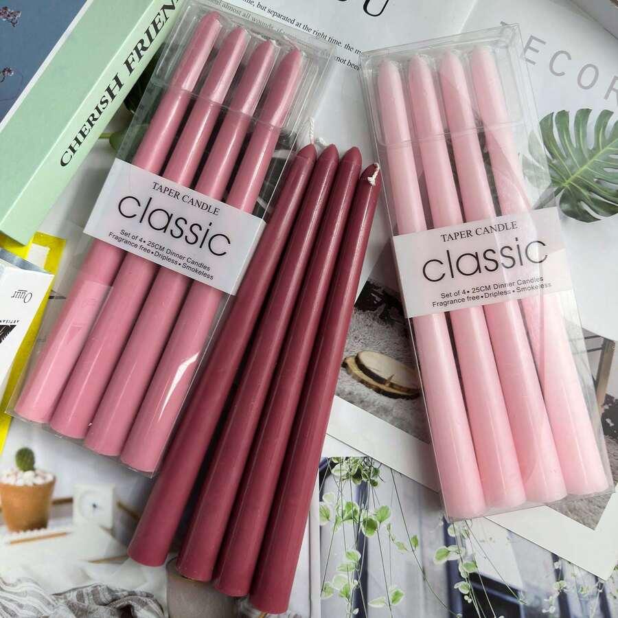 SHEIN RÓŻOWA ŚWIECA 4-PACK S07