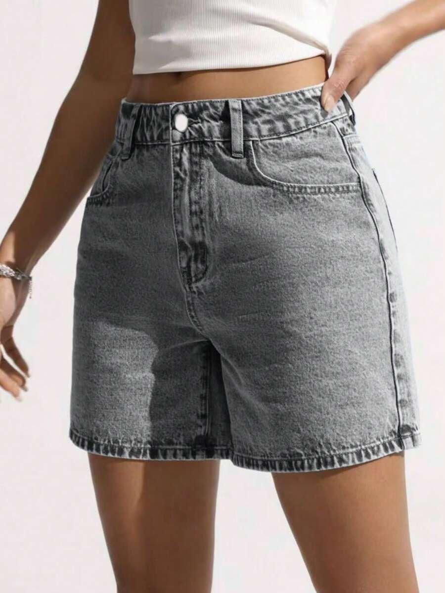 SHEIN SZARE SPODENKI JEANS S09__L