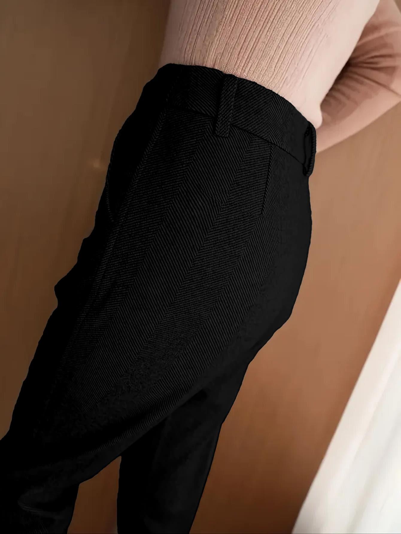 SHEIN CZARNE SPODNIE ZAMEK S06__S