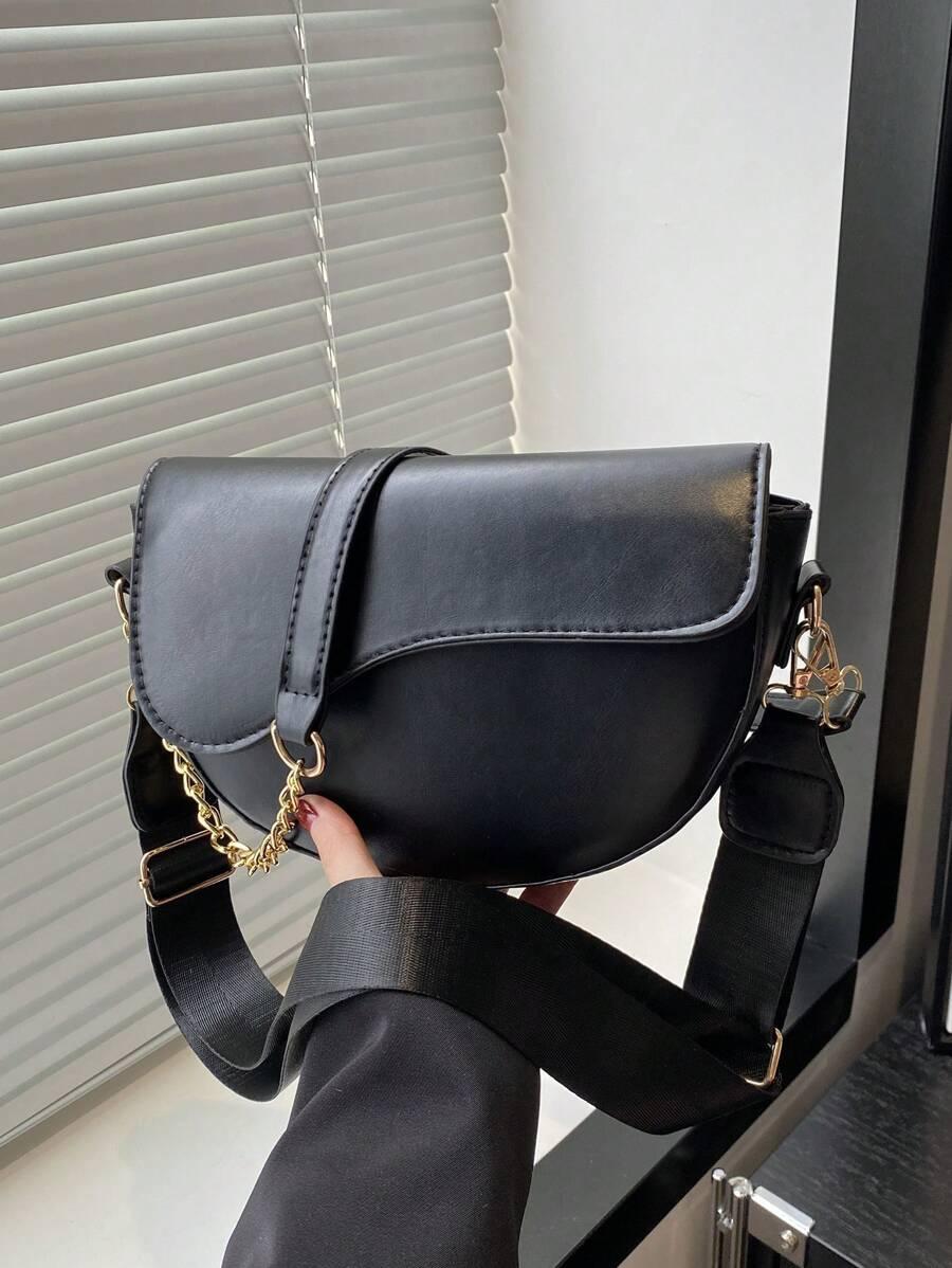 SHEIN CZARNA TOREBKA IMITACJA SKÓRY S07__25X7X16CM