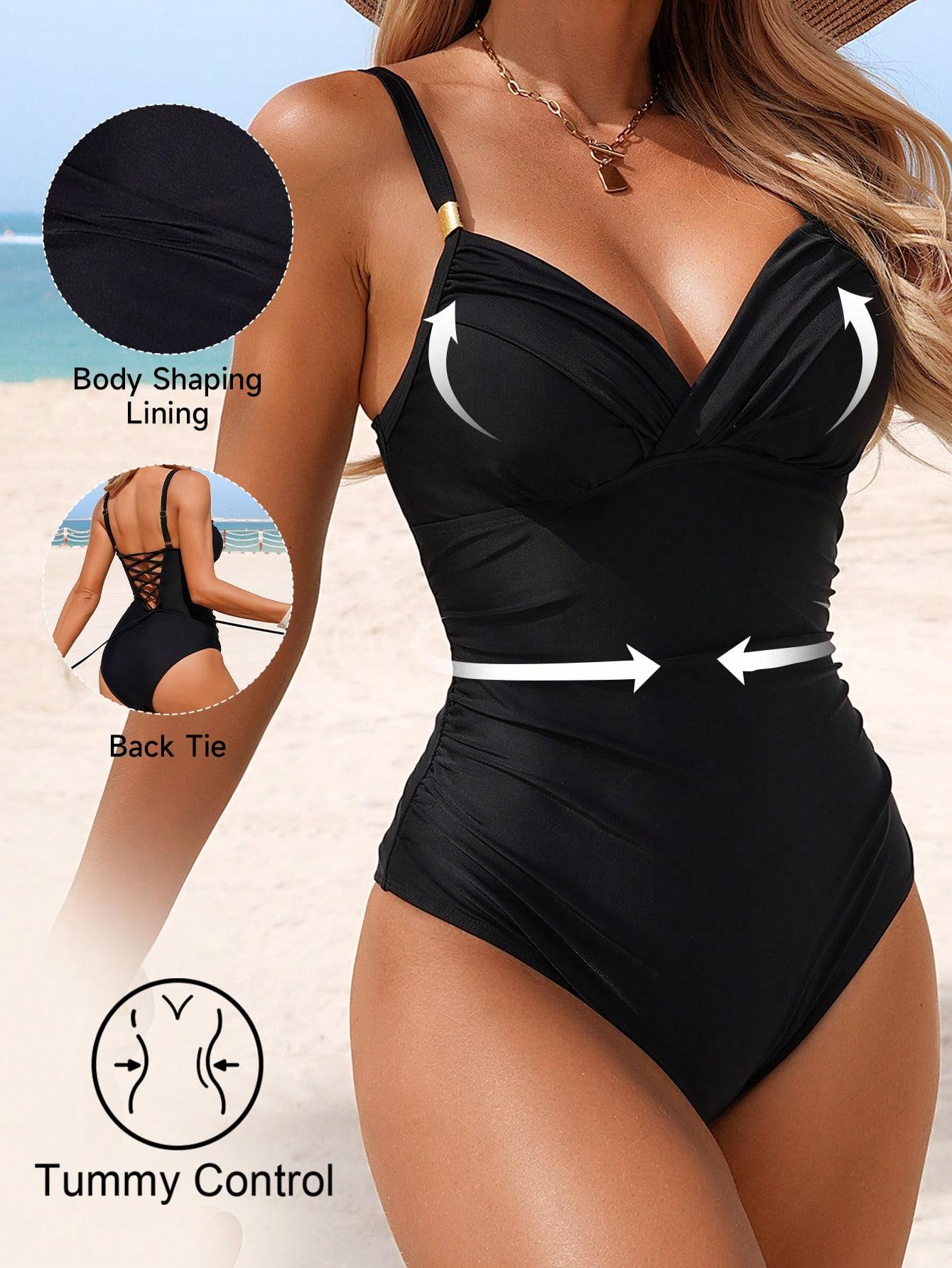 SHEIN JEDNOCZĘSCIOWY KOSTIUM KĄPIELOWY S09__XL