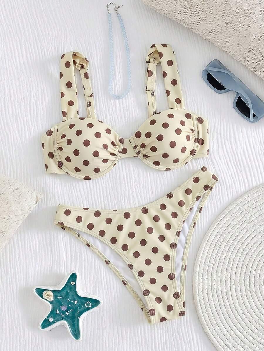 SWIM MOD DWUCZĘŚCIOWY STRÓJ KĄPIELOWY WZÓR GROSZKI S09__L
