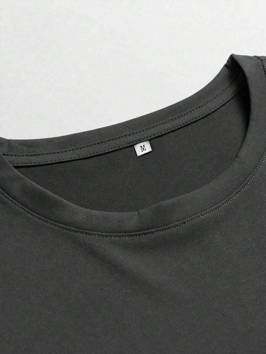 SHEIN SZARY T-SHIRT PRINT S06__M
