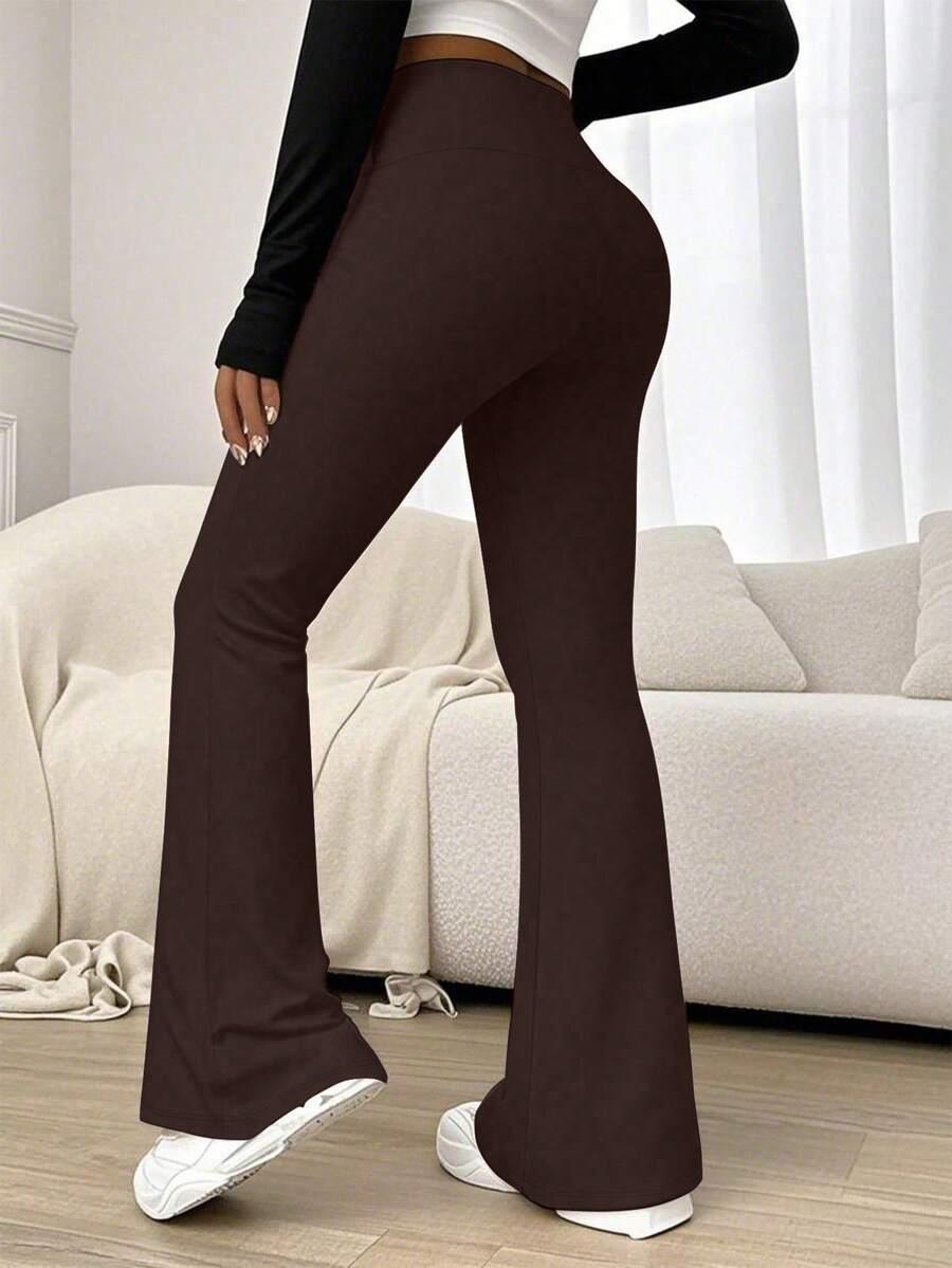 SHEIN BRĄZOWE SPODNIE DZWONY S06__XXL