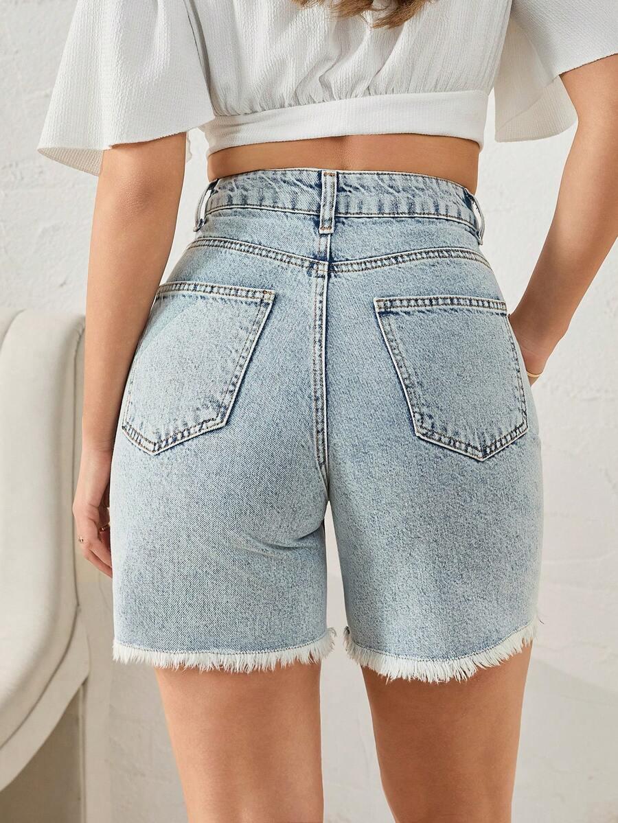 SHEIN NIEBIESKIE KRÓTKIE SPODENKI JEANS S06__L