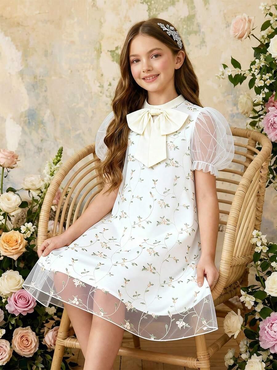SHEIN SUKIENKA Z KRÓTKIM RĘKAWEM S06__122-128