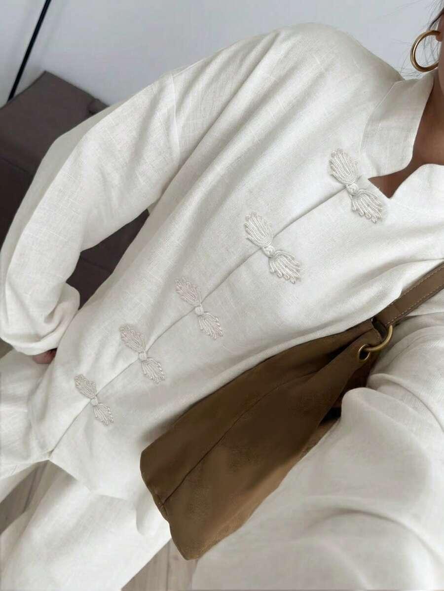 SHEIN ŻÓŁTY KOMPLET BLUZKA SPODNIE S06__XL