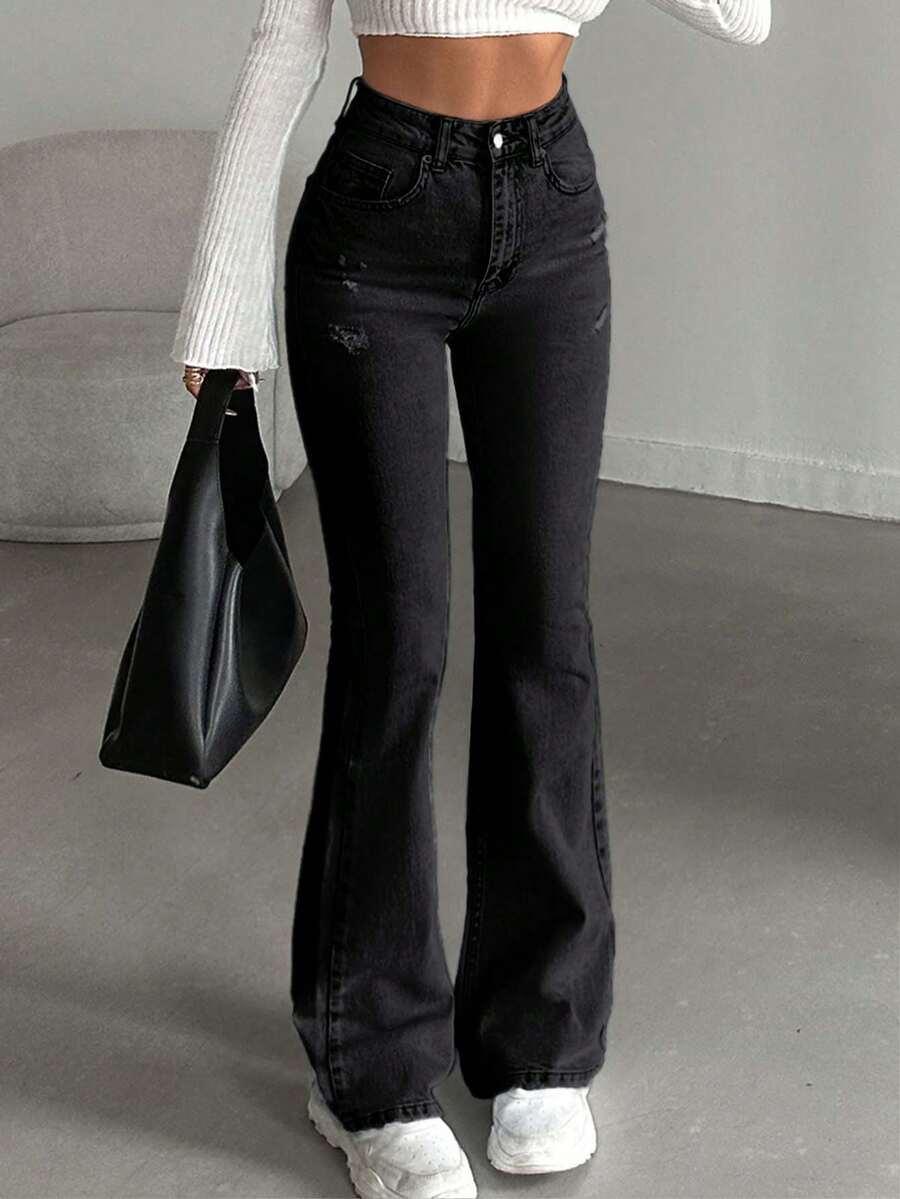SHEIN CZARNE SPODNIE JEANS S06__XS