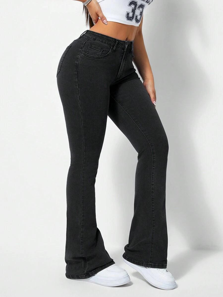 SHEIN CZARNE SPODNIE JEANS S06__L