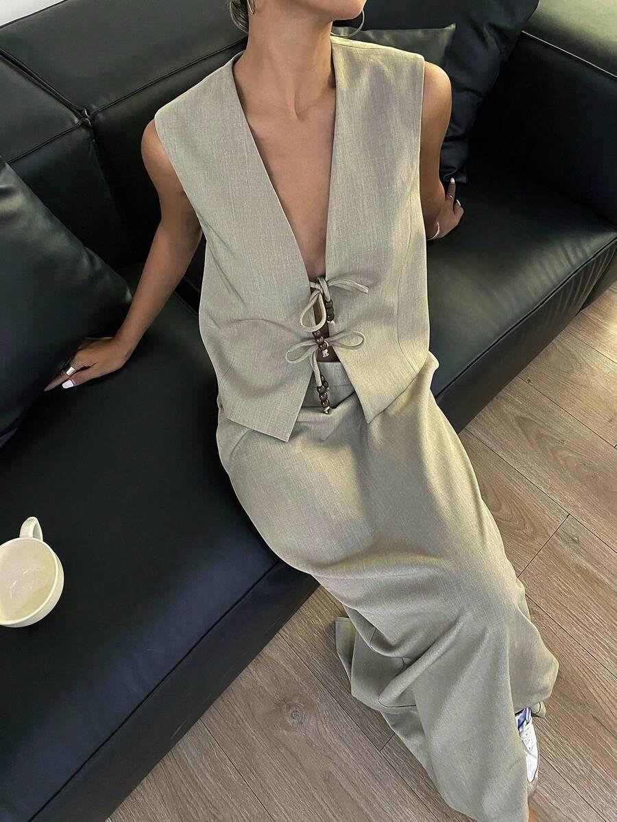 SHEIN CZARNA MAXI SPÓDNICA PK01__XL