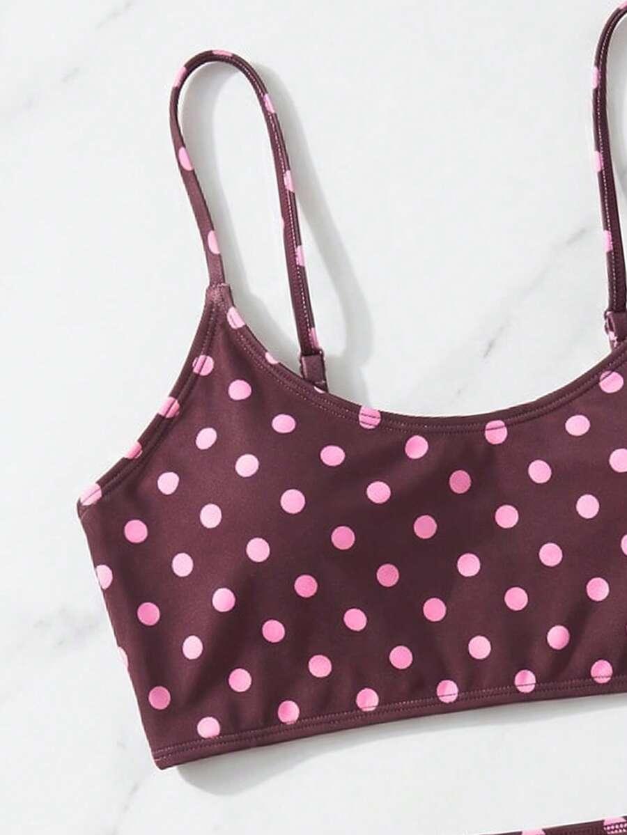 SHEIN DWUCZĘŚCIOWY STRÓJ KĄPIELOWY GROSZKI S09__M