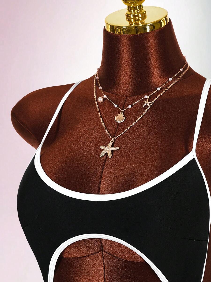 SHEIN JEDNOCZĘŚCIOWY STRÓJ KĄPIELOWY S09__S