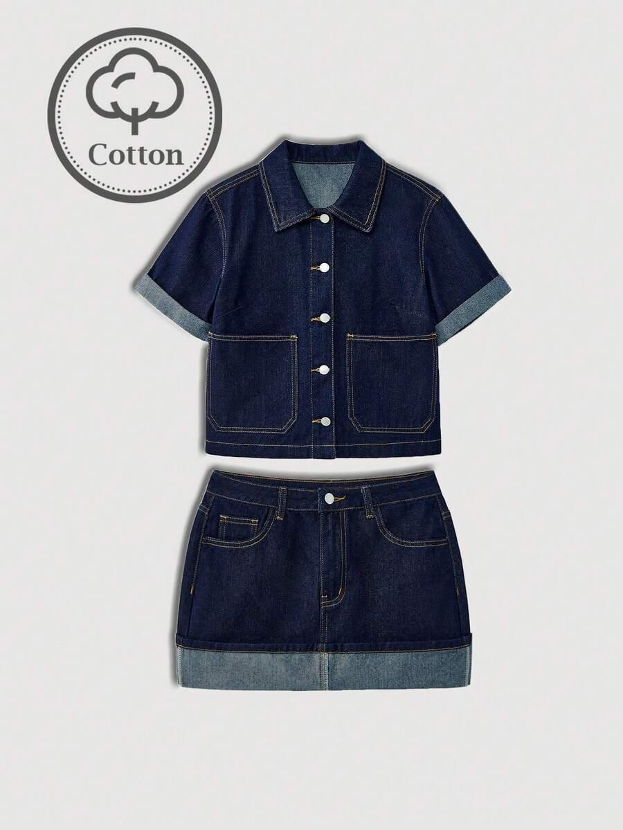 MAIJA MINI SPÓDNICA JEANS S06__L