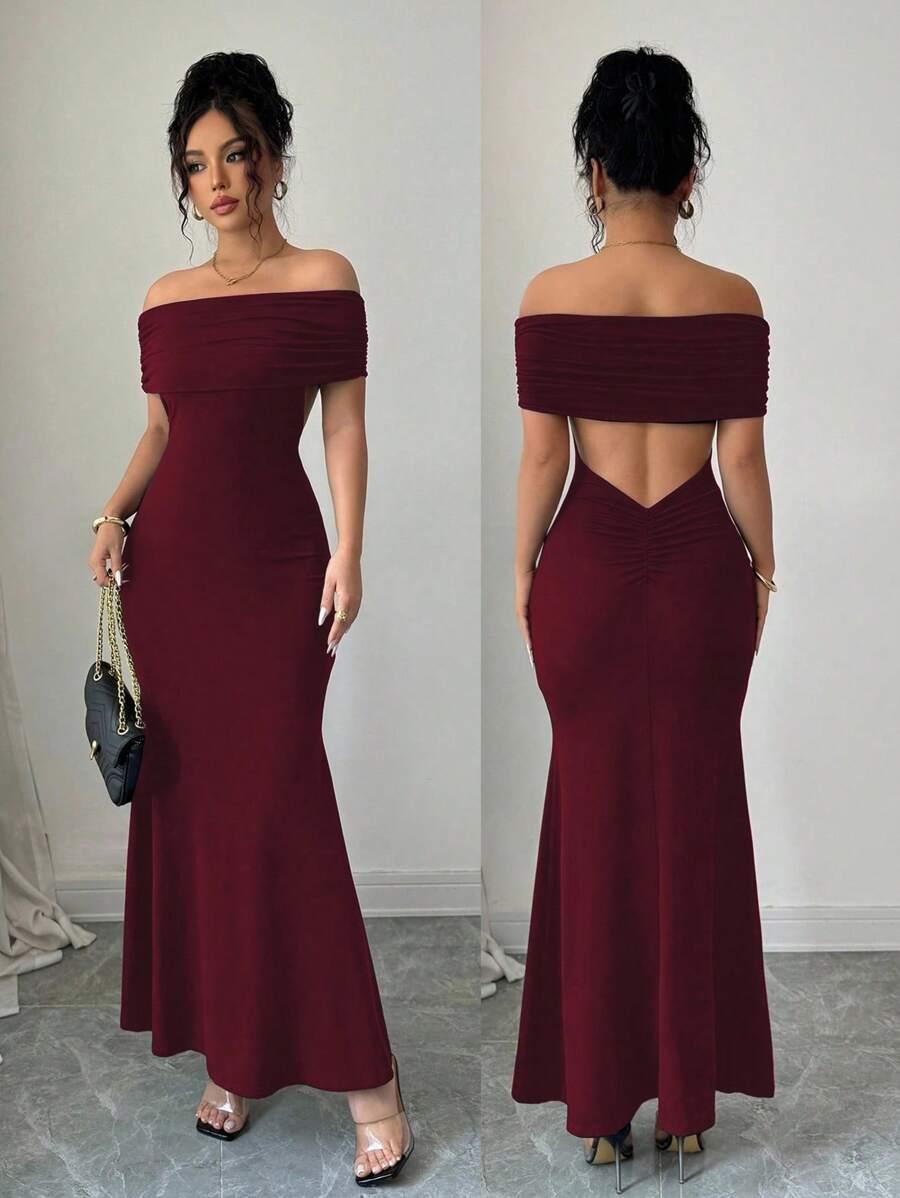 SHEIN CZERWONA MAXI SUKIENKA
