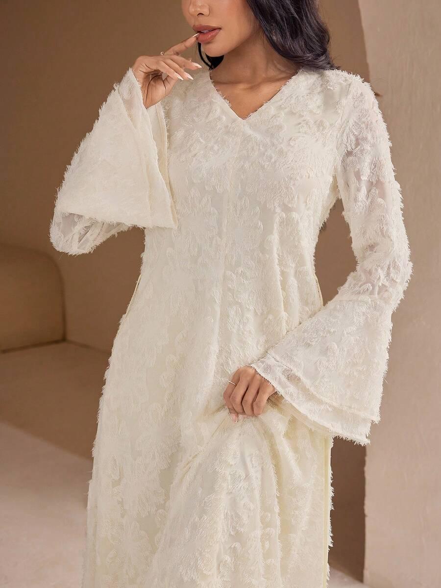 VEILORIE KREMOWA MAXI SUKIENKA S06__M