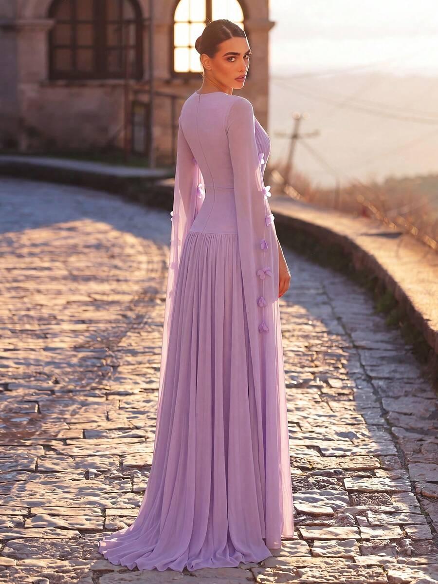 SHEIN FIOLETOWA MAXI SUKIENKA S06__M