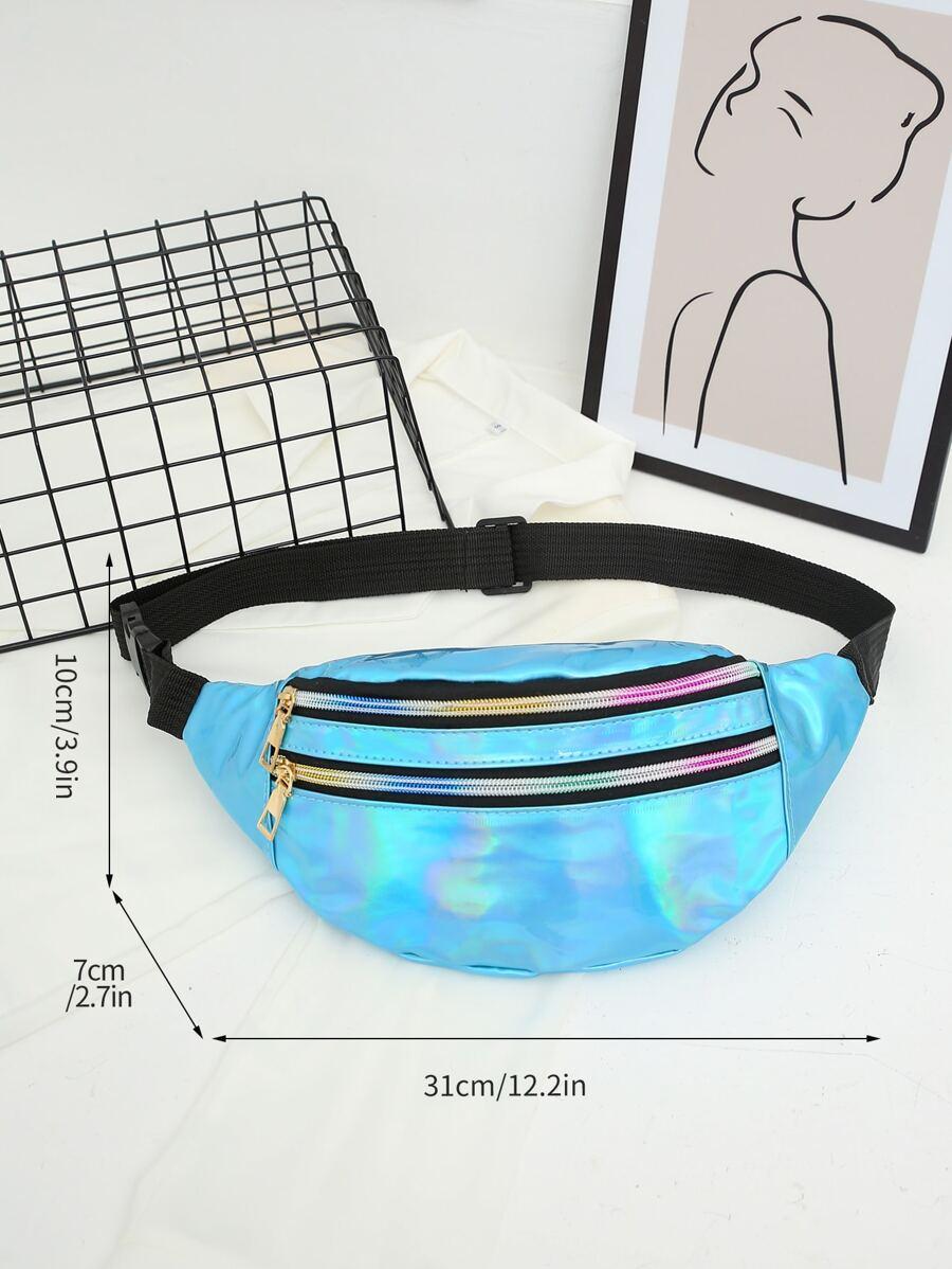 SHEIN NIEBIESKA HOLOGRAFICZNA NERKA PK01__31X10CM