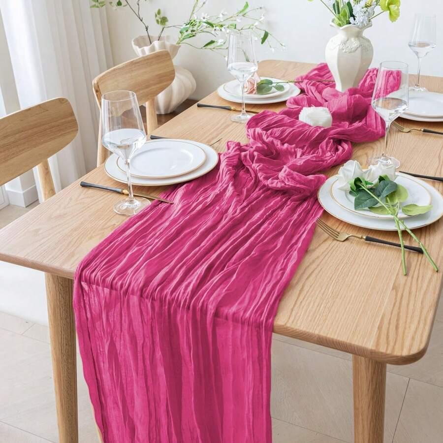 SHEIN RÓŻOWY BIEŻNIK NA STÓŁ S07__90X400CM