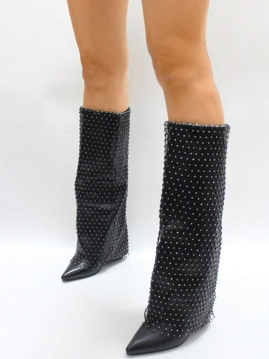 SHEIN CZARNE KOZAKI ZDOBIENIE W01__37